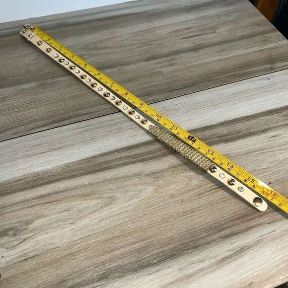 The Good Bead Bracelet Lot Gray Stretch beads Gold Tone Cream Wrap Rhinestone - Picture 6 of 8